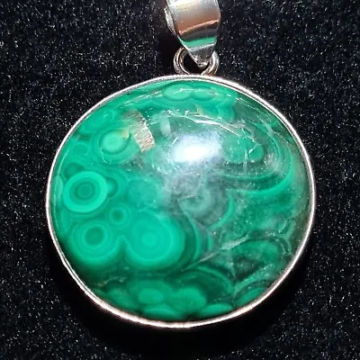  Malachite Pendant Sterling Silver Stunning Quality FromHigh Grade Zambian Mine  • £20