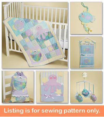 $8.99 • Buy SEWING PATTERN Baby Nursery Decor Crib Bedding Quilt - Mobile Ocean Octopus 6096