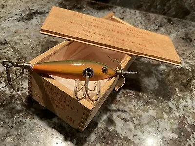 Vintage 1906 Heddon 101 Wood Box Minnow Fishing Lure 2 Belly Weight Bait Bass  • $365