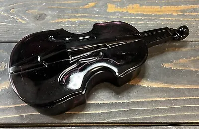 Vintage L.G. Wright Violin / Cello 10” Amethyst  Glass Dark Purple Dish With Lid • $22