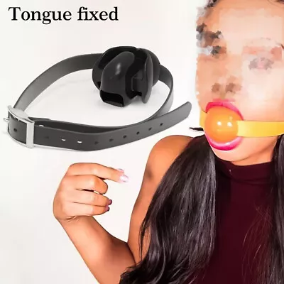 2024 New Silicone Open Mouth Gag Tongue Fix Fetish Dilator Ball Oral For Couple • $25.54