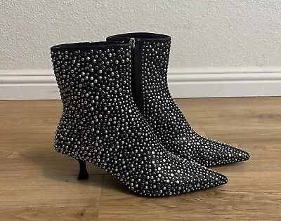 NEW With Tags  ZARA STUDDED ANKLE BOOTS WOMEN 2124/010 Size 8  EUR 39 • $120
