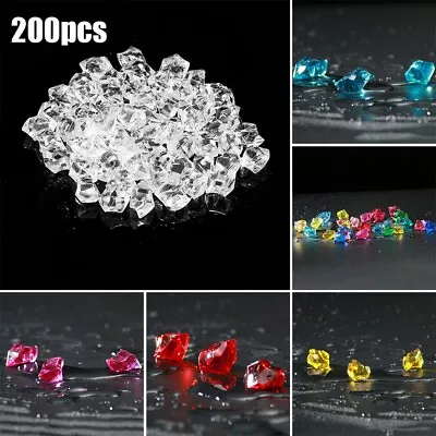 Unique Acrylic Crystal Gem Stone Ice Rocks For DIY Art Projects Pack Of 200 • £6.47