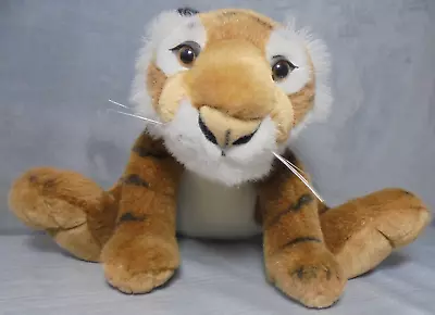 Vintage 2001 K&M International 10  Crouching Tiger Plush Stuffed Animal Toy • $10.86