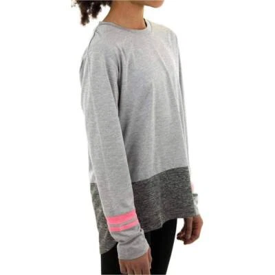More Mile Marl Girls Sports Training Top Grey Long Sleeve Shirt Exercise Running • £8.50