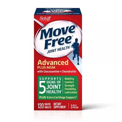 Move Free Glucosamine Chondroitin MSM And Hyaluronic Acid Joint Supplement 120CT • $22.49