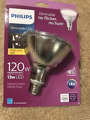 NEW Philips 120W PAR38 Dimmable 13w LED Light Bulb Bright White Flood • $9.99