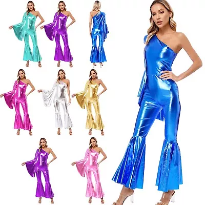 Women Rompers Theme Bodysuit Daily Catsuit Carnival Leotard Disco Jumpsuit 70s • £27.59