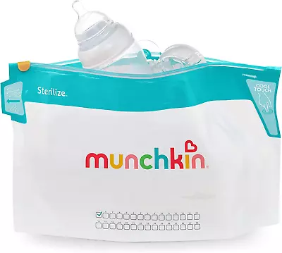 Cool Touch Microwave Steriliser Bags Baby Bottle Teat & Dummy Steriliser 6 Reu • £14.05