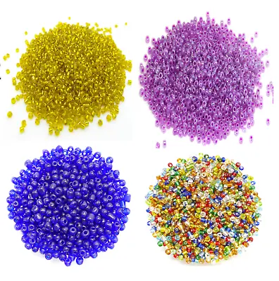 50g Glass Seed Beads - 2mm 3mm 4mm 11/0 8/0 6/0 - Mixed Colours AB Coated S/L • £3.59