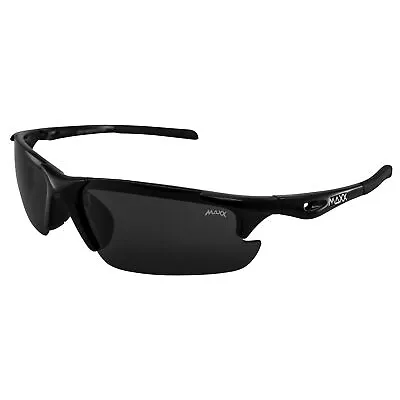 Maxx Storm Sport Golf Riding Sunglasses Black With Polarized Smoke Lens • $22.49