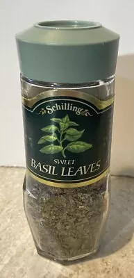 SWEET BASIL LEAVES SCHILLING  Spice Jar Bottle Sage Green Lid • $18.99