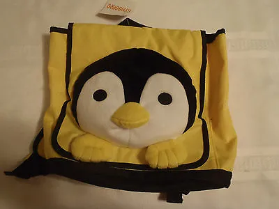GYMBOREE Kids Yellow Penguin Backpack Bag Tote Adjustable Straps Plush Front NWT • $15
