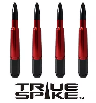 24 True Spike 7 Inch 1/2  Lug Nuts Red Black Bullet Spikes For Jeep Wrangler Cj7 • $299.95