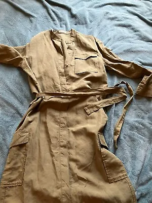 Marc O Polo Khaki Linen Blend Shirt-dress Size 36. • £18