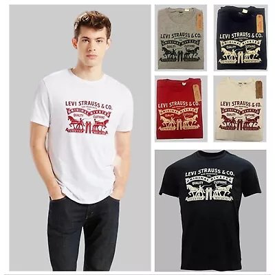 Mens Levi's Short Sleeve 80s Style Strauss & Co Vintage Crewneck T Shirt Tee Top • £14.99