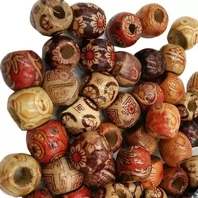  100Pcs Mixed Large Hole BOHO Wooden Beads For Macrame European Charms Craft -US • $3.33