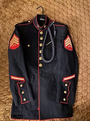 USMC U.S. Marine Corps Dress Blues Jacket Enlisted Size 40L - Sergeant Stripes. • $75