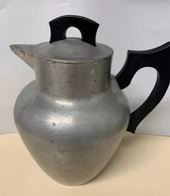 1930 S Vintage Super Maid Cookware Aluminum Coffee Pot Pitcher Wooden Handle • $20