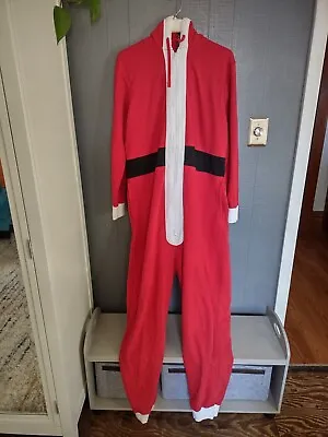 Men's Santa Christmas One Piece Jumpsuit Size L/XL  Pajamas • £38.60