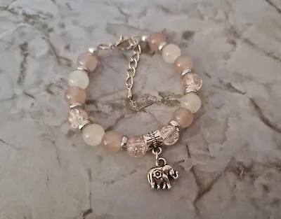 Good Luck Elephant Charm Handmade Beaded Bracelet For Women *UK* • £3.50