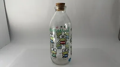 Sanrio KeroKero Keroppi Glass Bottle 900ml / 30 Fl. Oz.  With Cork Lid In 1989 • $55.88