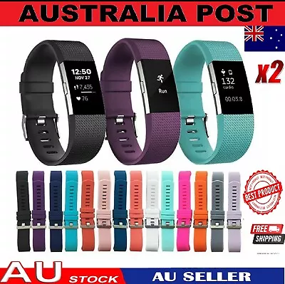 2X Fitbit Charge 2 Band Various Silicone Band Replacement Wristband Watch Strap • $16.98