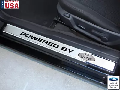 Adhesive Stainless  Powered By Ford  Door Sill Plates For 2010-2014 Ford Mustang • $184.95