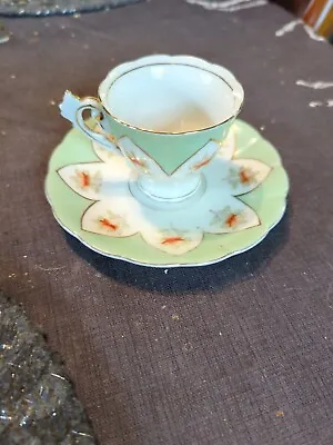 Vintage Ucagoo China Demitasse Footed Cup And Saucer Made In Occupied Japan • $13.95