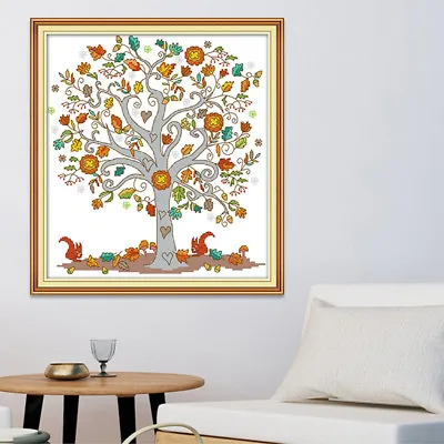 £9 • Buy Stamped Cross Stitch Kit The Tree Of Love Printed Pattern 11 Count 38x41cm