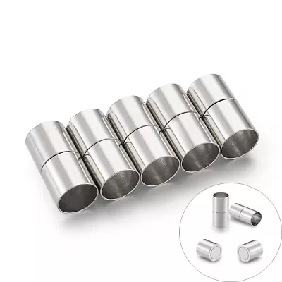 £4.79 • Buy 5Sets Brass Magnetic Clasps Column Platinum Jewelry Connectors End Cap