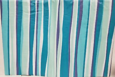 Thin Kitchen Vinyl Tablecloth 52  X 90  Oblong MULTICOLOR STRIPES # 4 BlueBH • $8.99