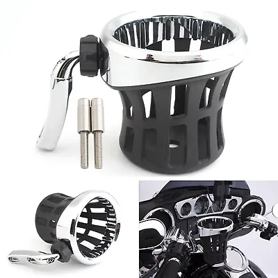 Motorcycle Cup Holder Chrome Handlebar Drink Bottle Holder For Harley Heritage • $18.98