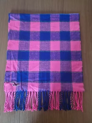 Scarf. Hollister Pink & Blue Checked Fringed • £5