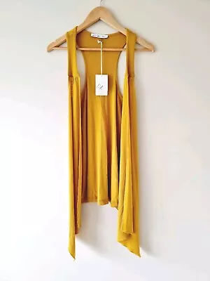 *New* VIKTORIA + WOODS Mustard Sleeveless 100% Merino Wool Open Vest Top SIZE 2 • $79.50