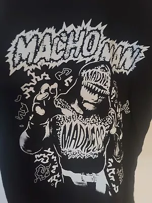 Macho Man Randy Savage Shirt Pro Wrestling Crate Black Tees S Small WWF WCW WWE • $13