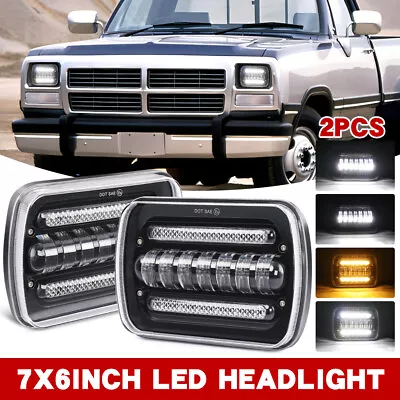 Pair 5x7  7x6  300W LED Headlights Hi/Lo DRL For Dodge D150 D250 D350 Ram 50 H4 • $57.99