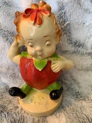 $10.99 • Buy Retro Chalkware Pee Dee Fruit Kids Anthropomorphic Stella Strawberry 1942