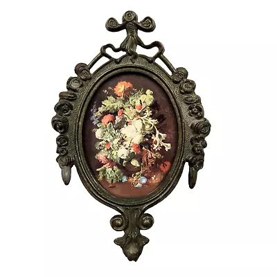 Italian Vintage Floral Cascade Metal 2 3/4 X 3 5/8 Photo Picture Frame Italy • $16.65