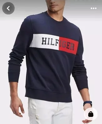 Mens Tommy Hilfiger Sweatshirt Crew Neck Navy Blue LARGE  • $50