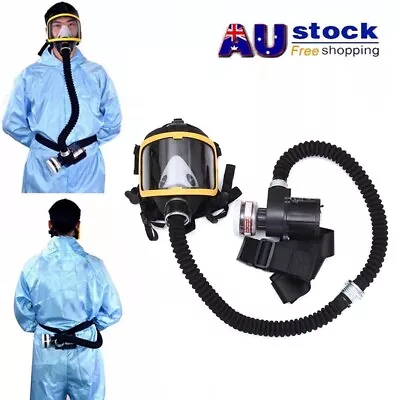 Electric Supplied Air Fed Full Face Gas Mask Constant Flow Respirator Systems • $151.59