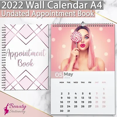 £19.99 • Buy 2022 Wall Calendar + Undated Salon Appointment Book A5 Beauty Nail Salon 1 Year