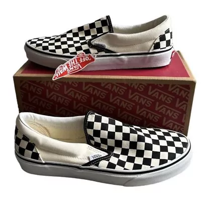 NEW & Boxed - Vans Slip On Black & White Checkerboard Size UK 8 / EUR 42 • £39.99