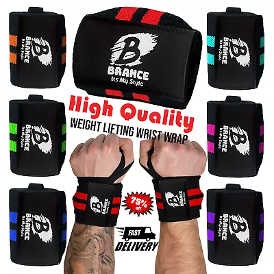 Wrist Wraps Weight Lifting Gym Straps Support Strength Elasticated Hand Bandage  • £3.99