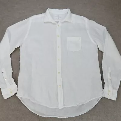 Hartford Men's Linen Button Up Shirt White Size Large • $28.35