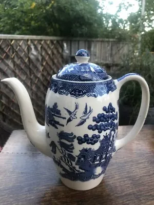 £24.99 • Buy Vintage Johnson Brothers Willow Pattern Coffee Pot 1960s - Stunning