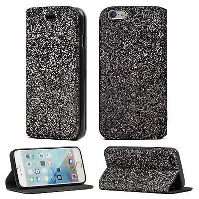 IPhone XRX/XS7/8 Plus Glitter Shinny Bling Flip Cover Stand Wallet Book Cass • £3.49