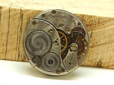 Antique Elgin Pocket Watch Movement 12S 17J Grade 384 Circa 1919 • $34