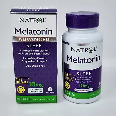 Natrol Melatonin Advanced Time Release 10 Mg (60 Tablets) 01/2025 • $6.29