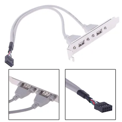 1Pc 2 Port USB2.0 Rear Panel Expansion Bracket To Motherboard USB Header A.X$ • $3.64